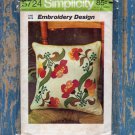Simplicity Embroidery Design 5724 Peasant Pillow Cover Pattern