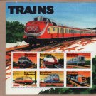 TRAINS Souvenir Sheets 12 Postage Stamps Locomotives Transportation Railway