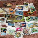 Fishes Worldwide Colorful Vintage Postage Stamps