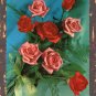 Lovely Pink & Red Roses Vintage German Postcard, Garden Flowers, Photo, Chrome