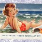 Girl In Swimsuit On Beach, Vtg Postcard, Seaside, Ocean