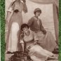 Three Women With Fruit Basket, Early Postcard, Ladies