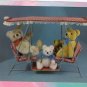 Teddy Bear Family On Swing, Postcard, Hermann, Steiff
