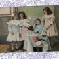 Our Tea Party, Antique Postcard, Little Girls At Table