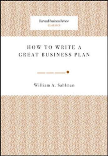HBR HOW TO WRITE A GREAT BUSINESS PLAN