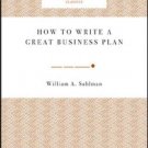 HBR HOW TO WRITE A GREAT BUSINESS PLAN