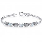 Sterling Silver Oval Cabochon Opal Bracelet