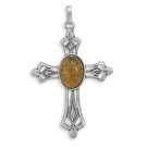 Sterling Silver Oxidized Cross Pendant