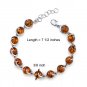 Sterling Silver Spiral Sphere Shape Amber Bracelet