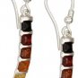 Sterling Silver Multi-Color Square Baltic Amber Earrings