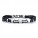 Stainless Steel H-Link Multi-Cord Rubber Bracelet Stainless Steel H-Link Multi-Cord Rubber Bracelet