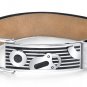 Stainless Steel & Black Leather Padlock Bracelet