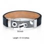 Stainless Steel & Black Leather Padlock Bracelet