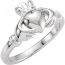 14K White Gold Youth Claddagh Ring