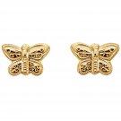 14K Yellow Gold Youth Butterfly Earrings
