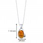 Sterling Silver Large Amber Necklace