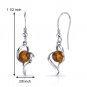 Sterling Silver Baltic Amber Open Spiral Earrings