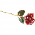 Lacquered Pink Rose with Gold Trim
