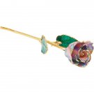 Lacquered October Opal Colored Rose with Gold Trim