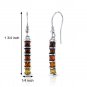 Sterling Silver Multi-Color Square Baltic Amber Earrings