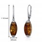 Sterling Silver Baltic Amber Cognac Color Earrings