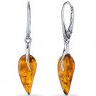 Sterling Silver Baltic Amber French Clip Earrings