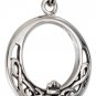 Sterling Silver Round Crowned Heart & Celtic Knots Pendant