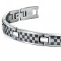 Stainless Steel Laser Chessboard Pattern Bracelet