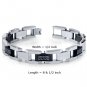 Stainless Steel & Silver Tone Greek Key Large Bracelet