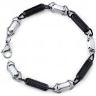 Stainless Steel Black & Silver-Tone Coil Bracelet