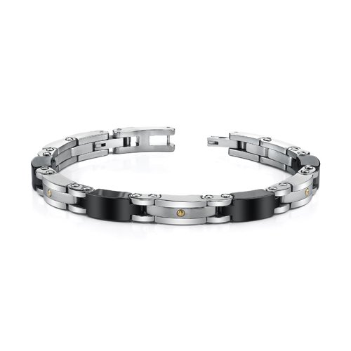 Stainless Steel & 18K Gold Sleek Bracelet