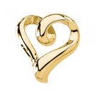 14K Yellow Gold Curled Heart Slide