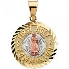14K Tri-Color Gold Our Lady Of Guadalupe Communion Pendant