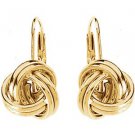 14K Gold 10mm Love Knot Leverback Earrings