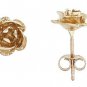 14K Yellow Gold Rose Stud Earrings