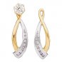 14K Two Tone Gold Diamond Earring Jacket