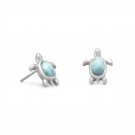 Larimar Mini Turtle Stud Earrings