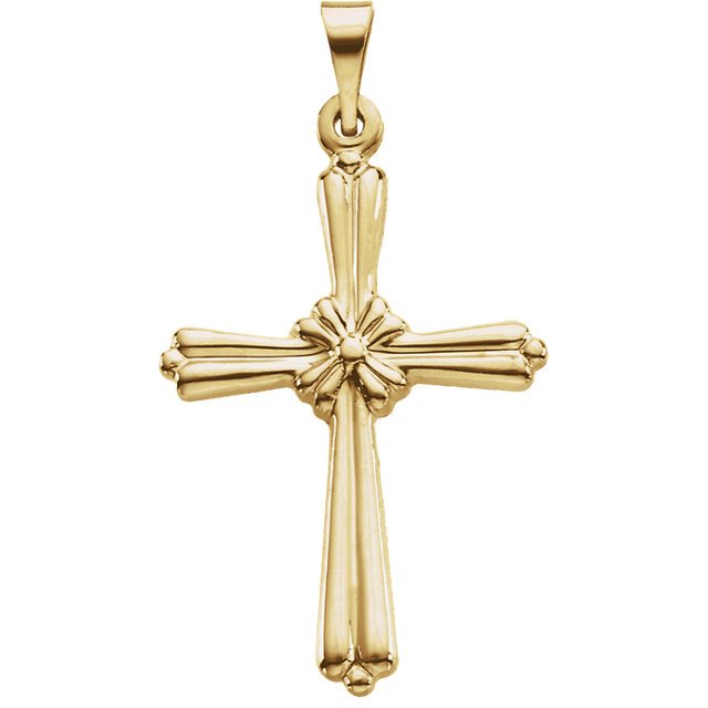 14K Gold Rope Cross - Small Size