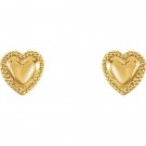 Children's 14K Yellow Gold Heart Earrings