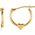 Children's 14K Yellow Gold Heart Hoop Earrings