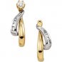 14K Two-Tone Gold Diamond Drop Earring Jackets