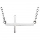 Sterling Silver Sideways Cross Necklace - Medium
