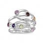 Sterling Silver Multi-Stone Open Design Ring