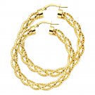 14K Yellow Gold Twisted Hoop Earrings