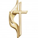 14K Gold Methodist Cross Lapel Pin - Small