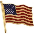 14K White or Yellow Gold American Flag Pin - Small