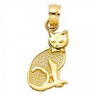 14K Yellow Gold Cat Pendant