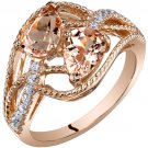 14K Rose Gold 1.50 Carat Pear Shape Morganite Ring