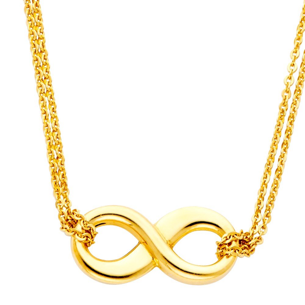 14K Yellow Gold Infinity Necklace