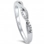 14K White Gold .07 Carat Diamond Twisted Anniversary Wedding Band